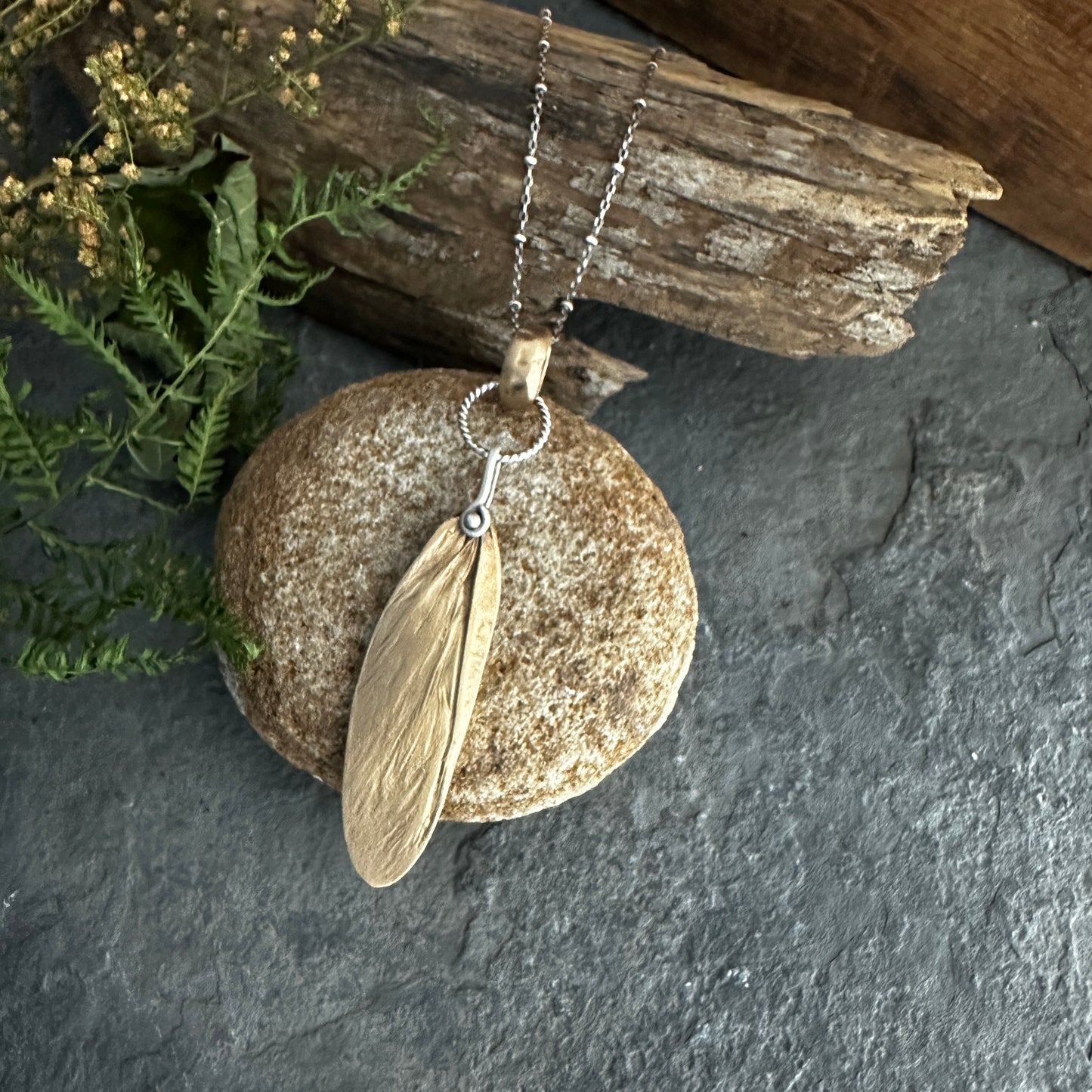 Bronze Dobsonfly Wing Necklace