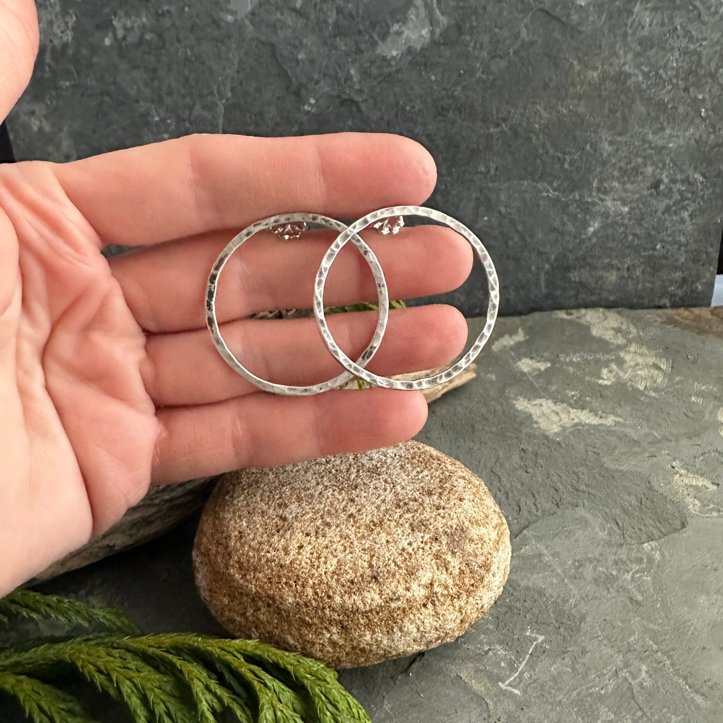 Large Forward Facing Hoops - Sterling Silver