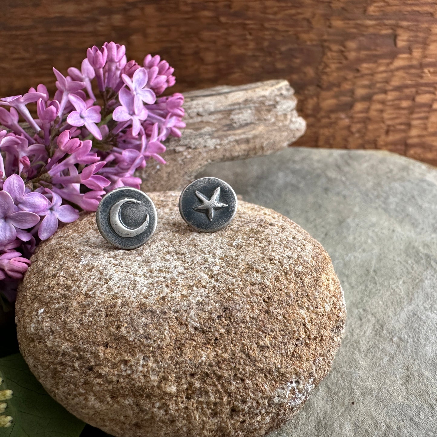 Moon and Star Studs