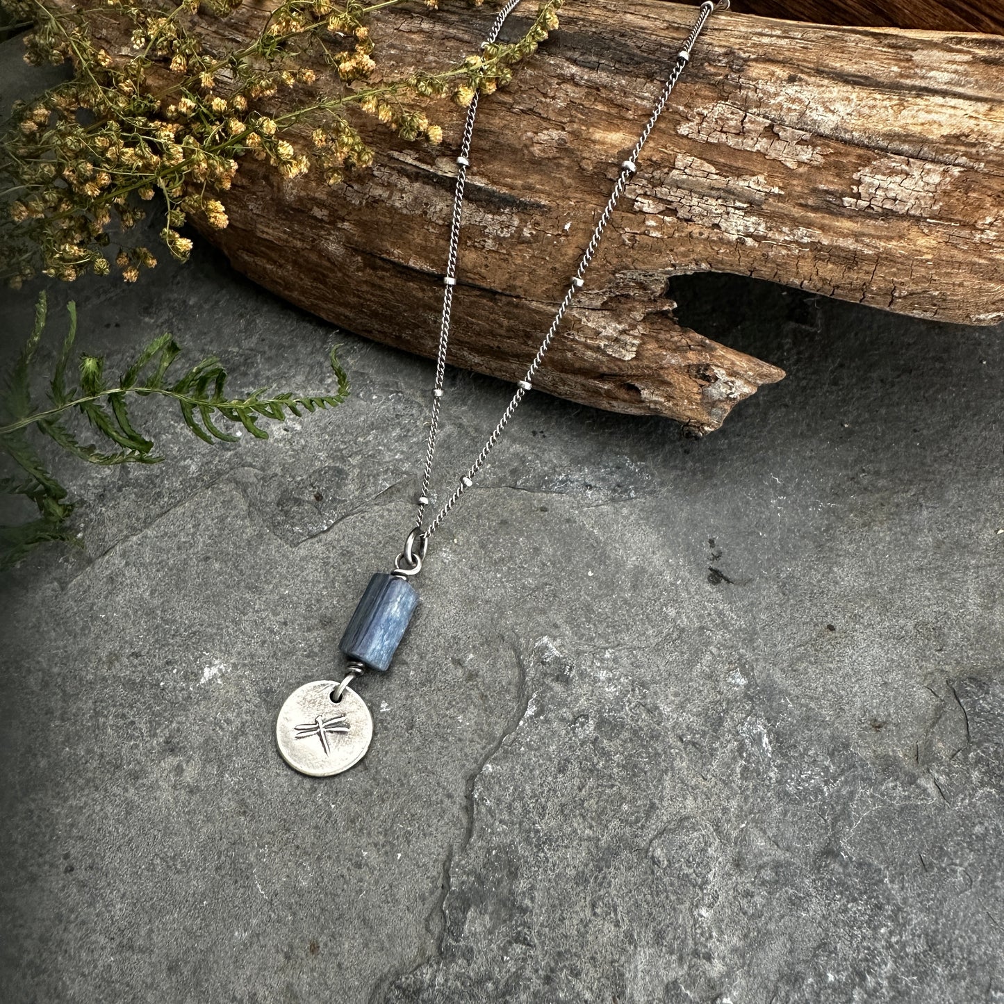 Dragonfly Necklace with Blue Kyanite