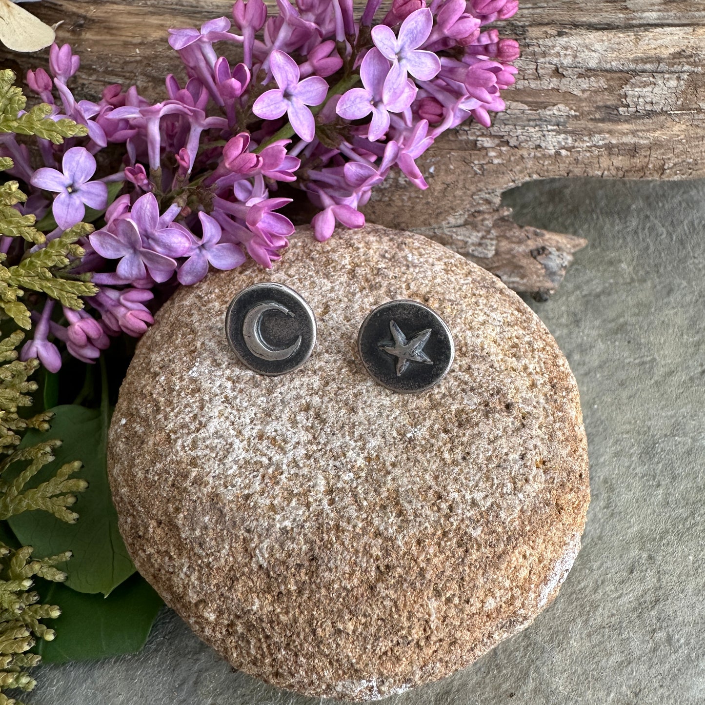 Moon and Star Studs