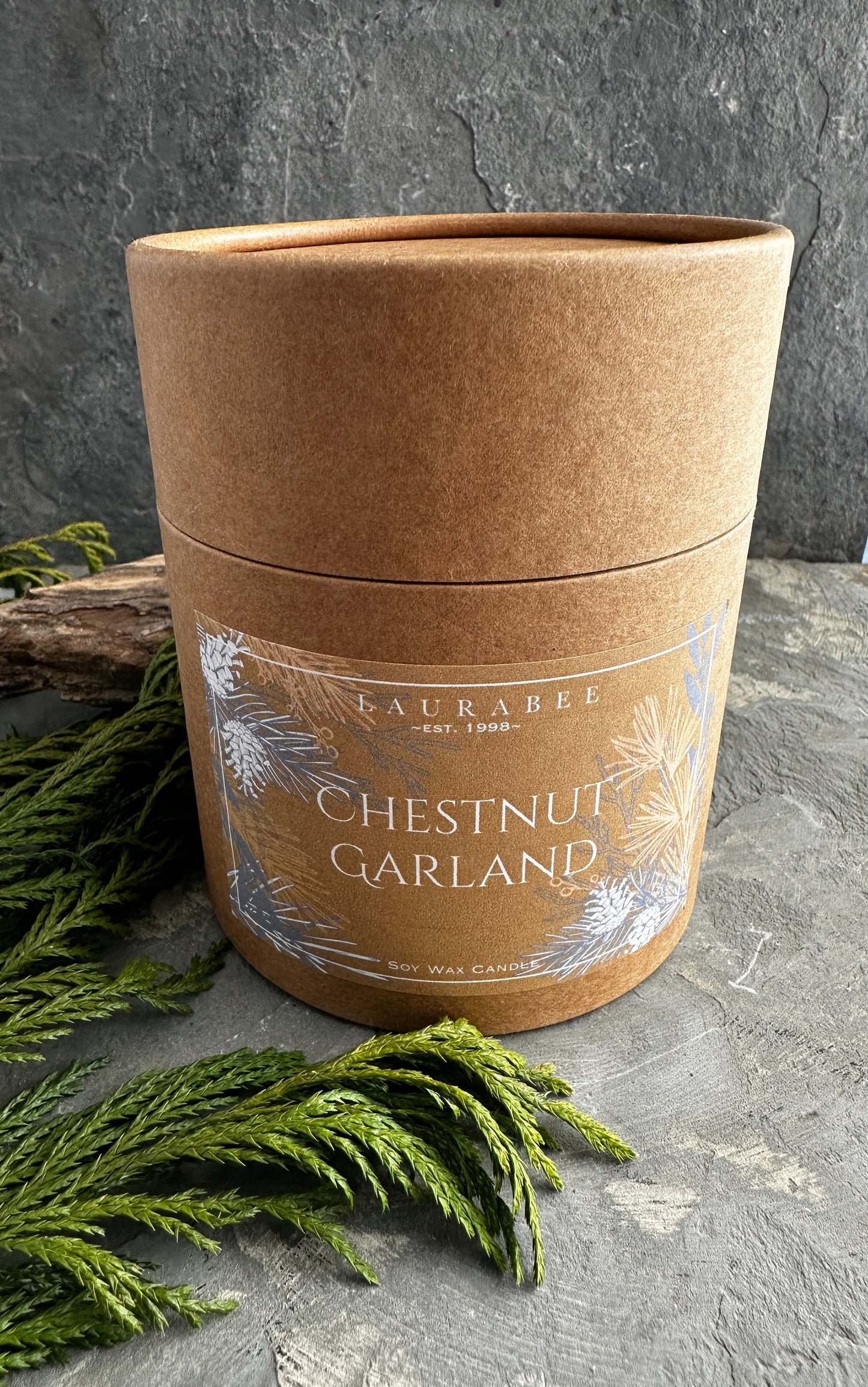 Rock Glass 100% Soy Wax Candle in Kraft Gift Tube