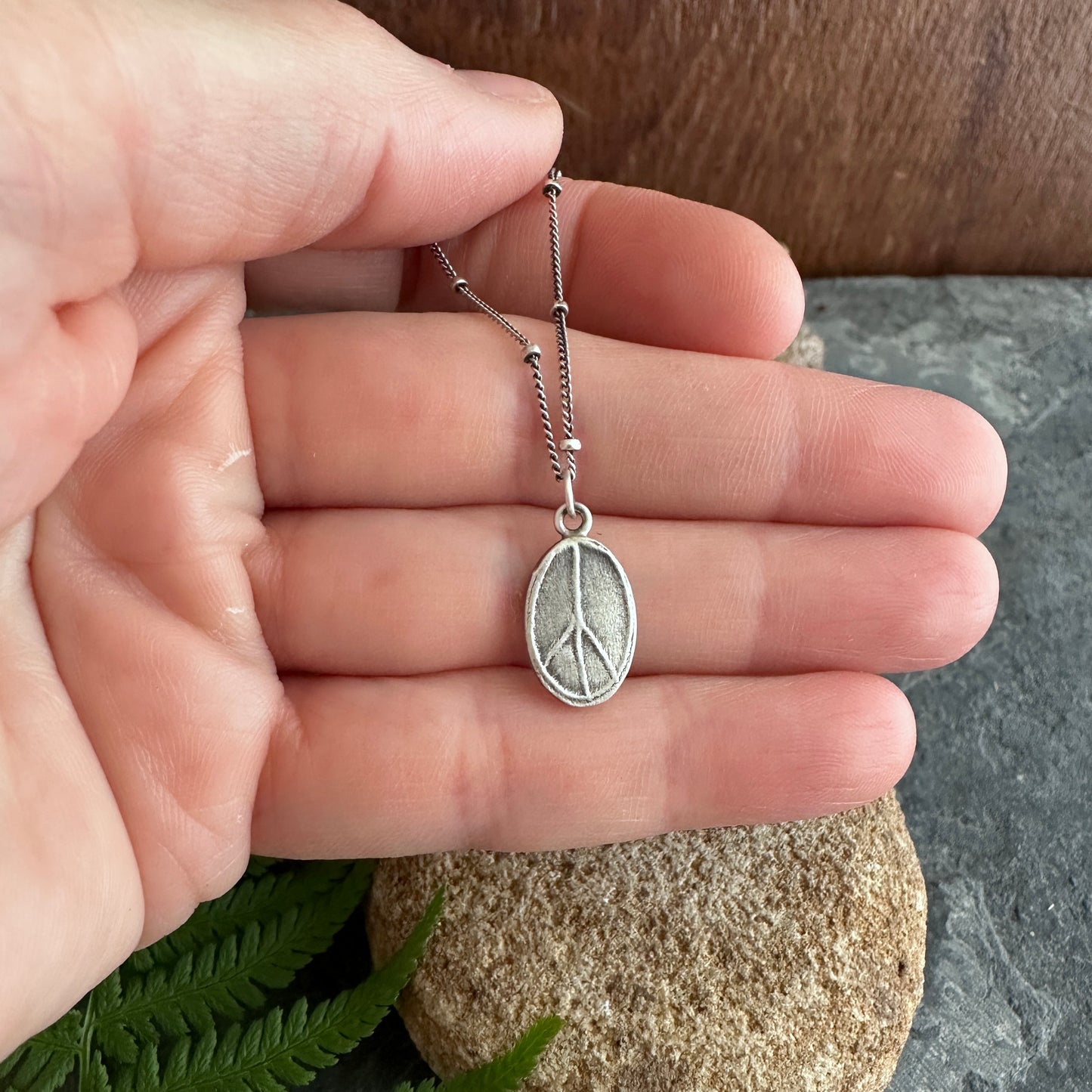 Peace Within Necklace | Sterling Silver Peace Symbol Necklace