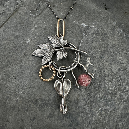 Bleeding Heart Charm Necklace
