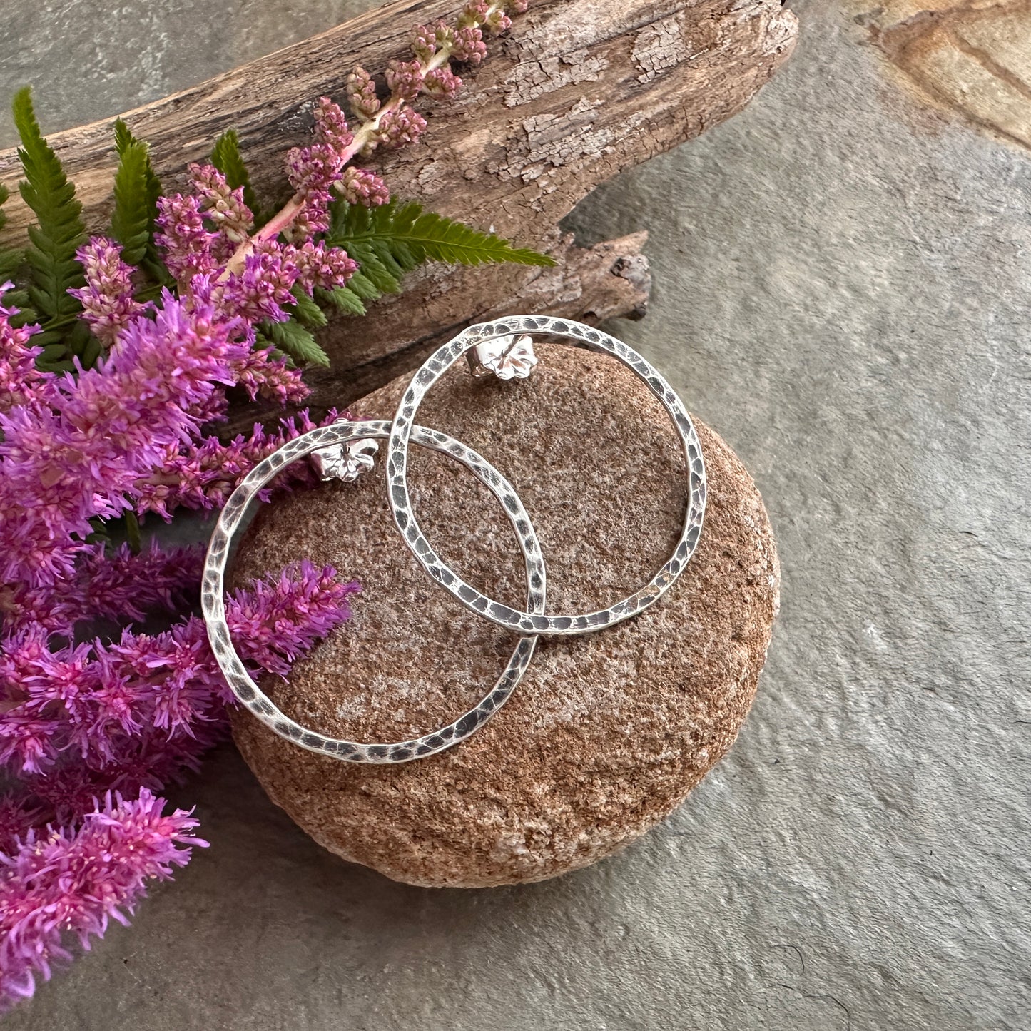 Large Forward Facing Hoops - Sterling Silver