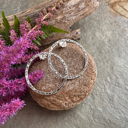 Large Forward Facing Hoops - Sterling Silver