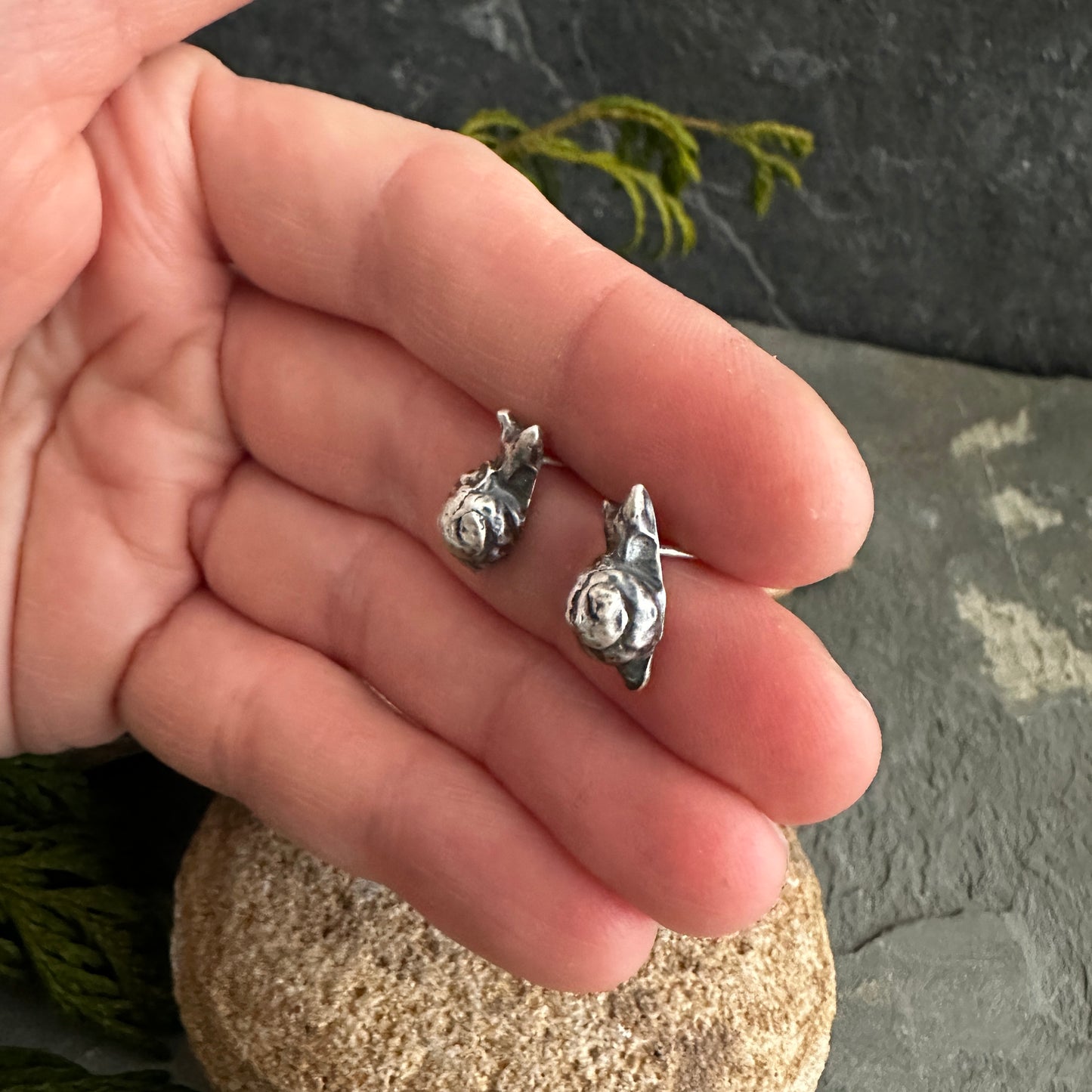 Sterling Silver Snail Post Earrings