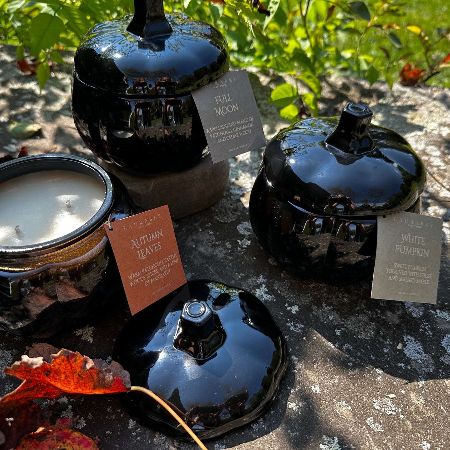 Black Glass Pumpkin Soy Candle
