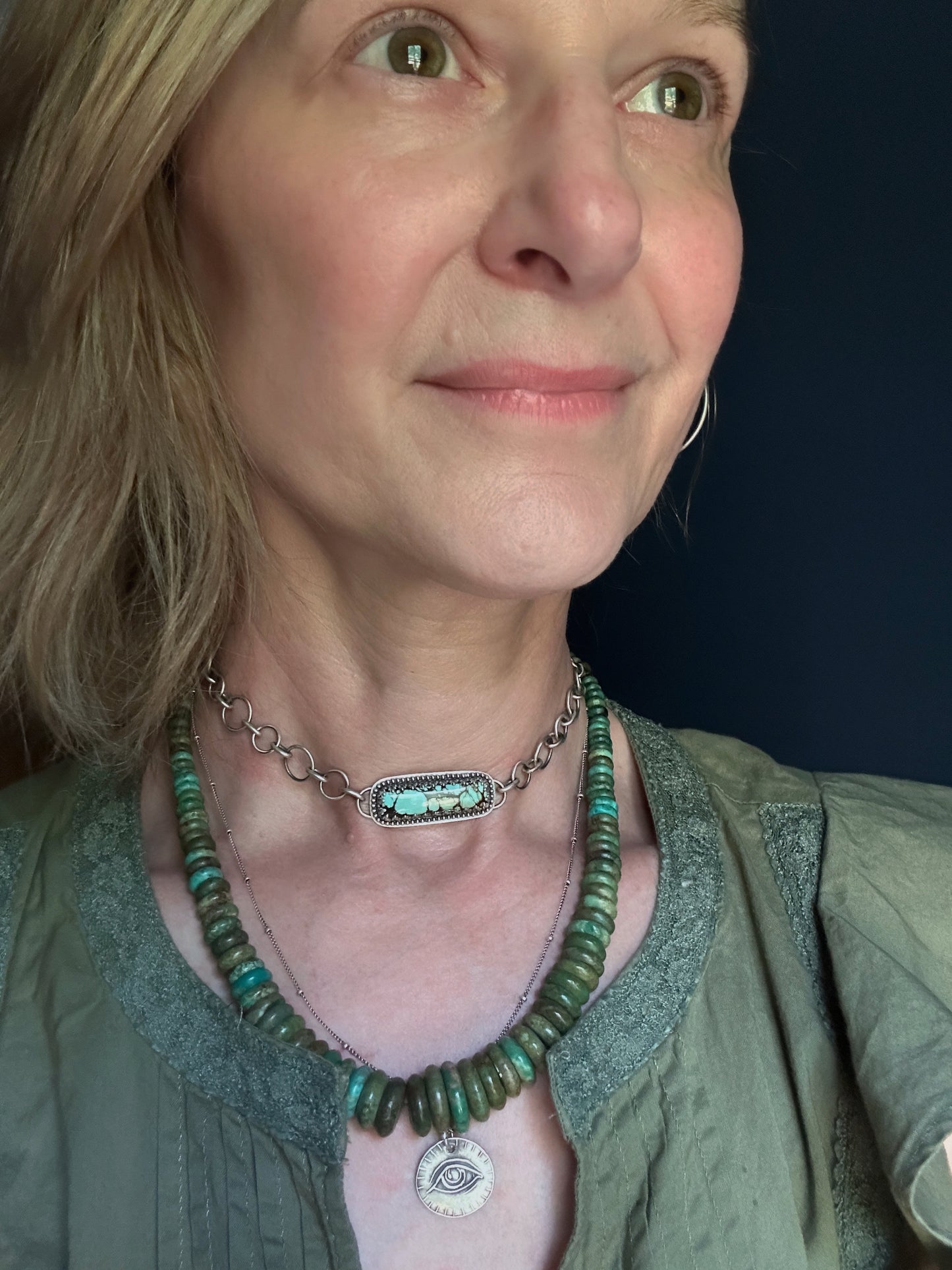 Skyward Choker | Hubei Turquoise & Sterling Silver Handmade Choker Necklace