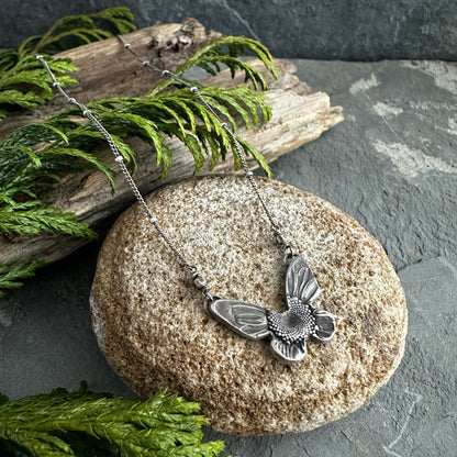 Sterling Silver Daisy Butterfly Necklace