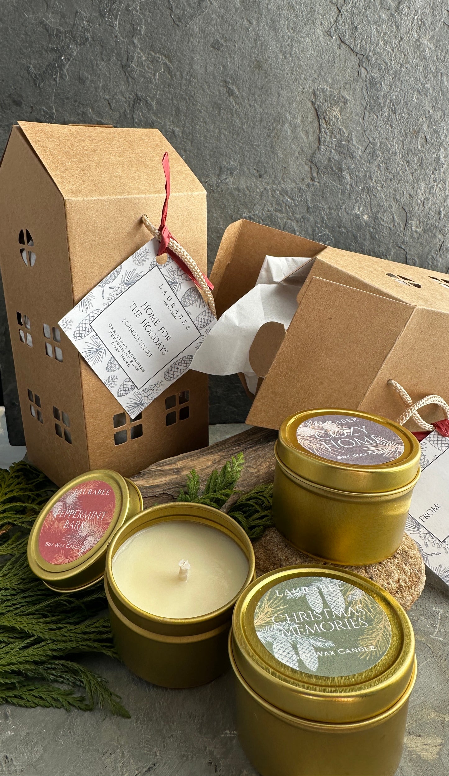 Home For The Holidays 3 Candle Tin Gift Set