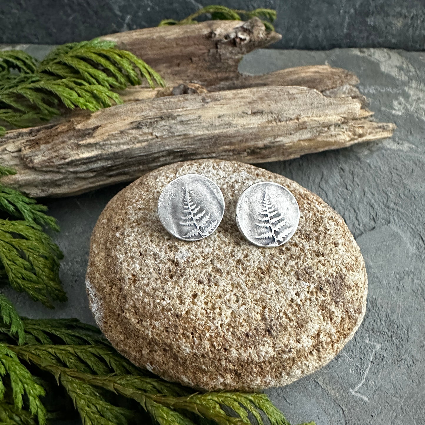 Sterling Silver Fern Earrings