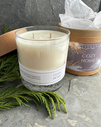 Rock Glass 100% Soy Wax Candle in Kraft Gift Tube