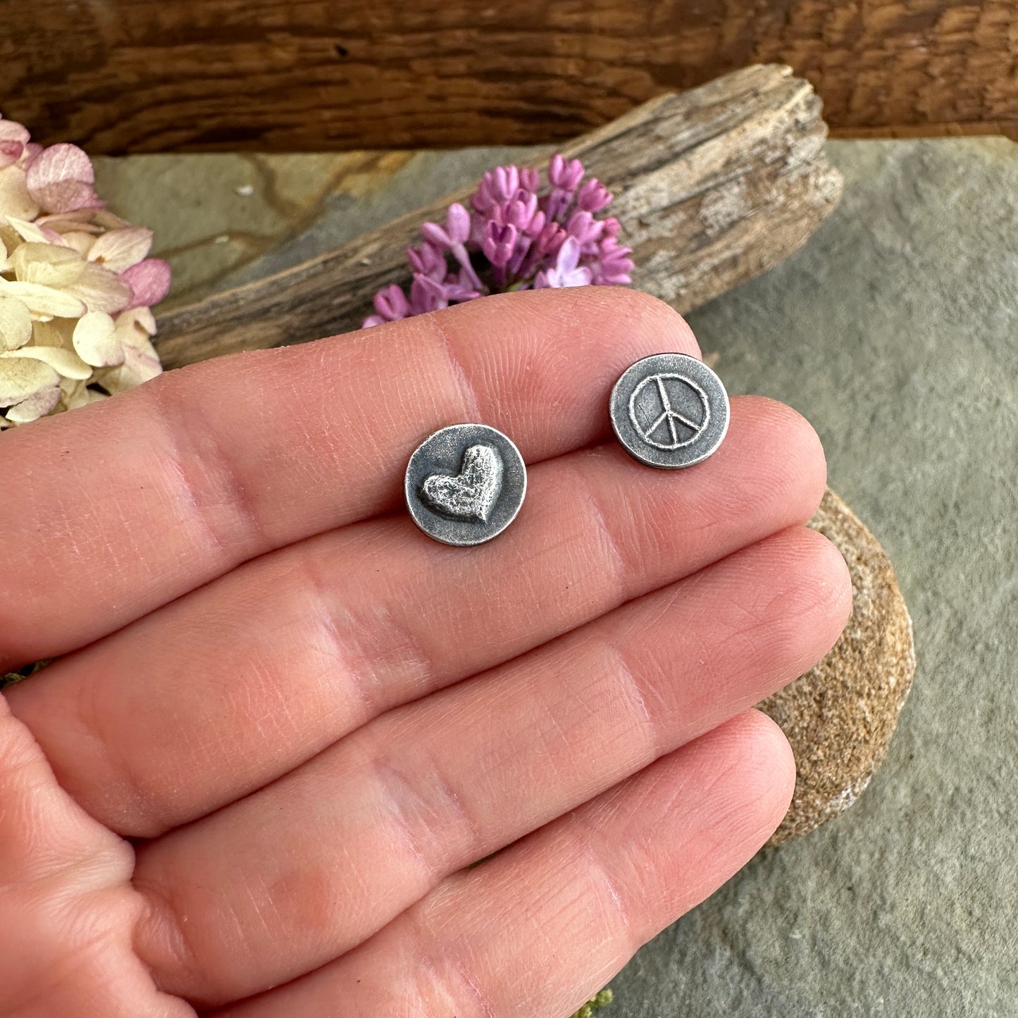 Peace and Love Studs