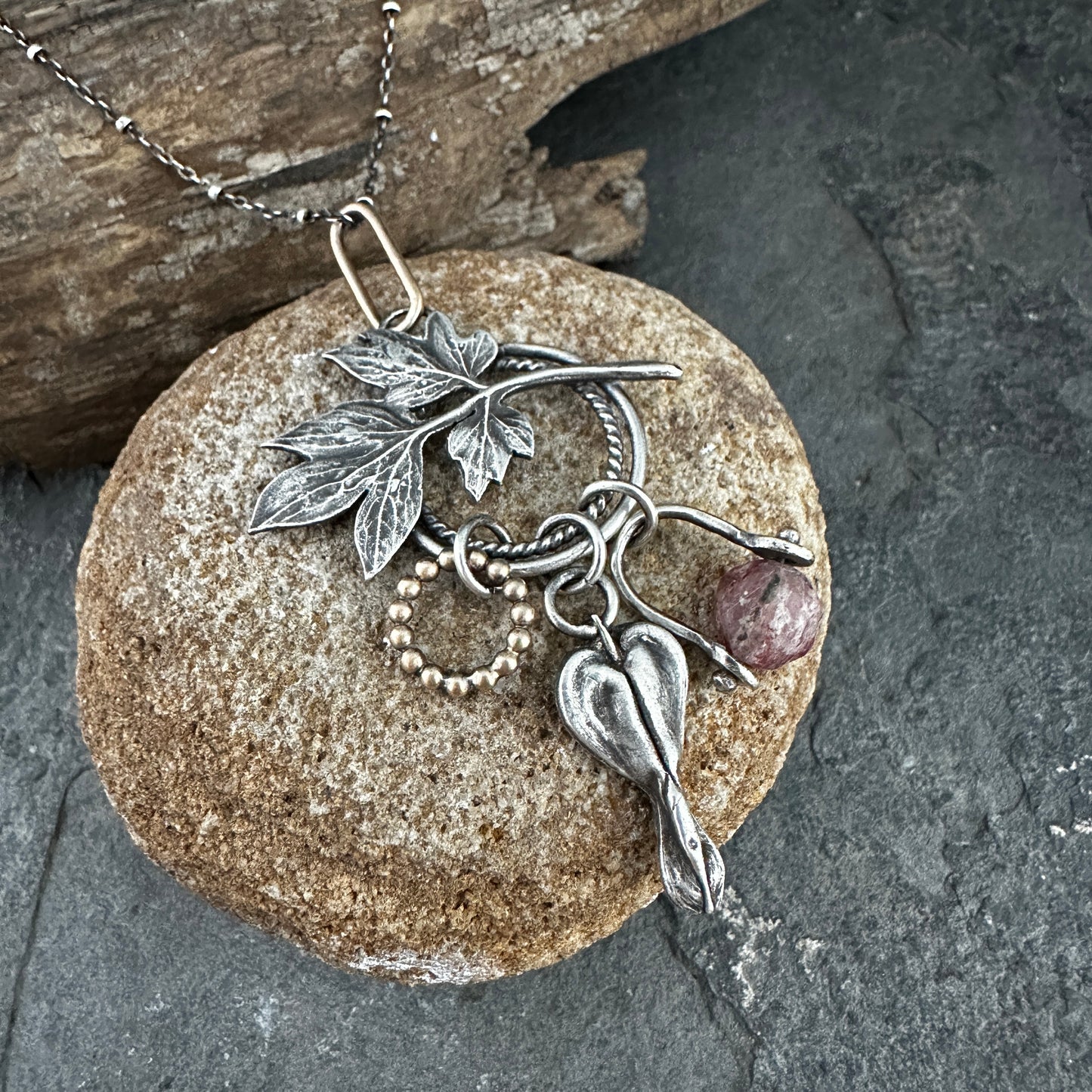 Bleeding Heart Charm Necklace