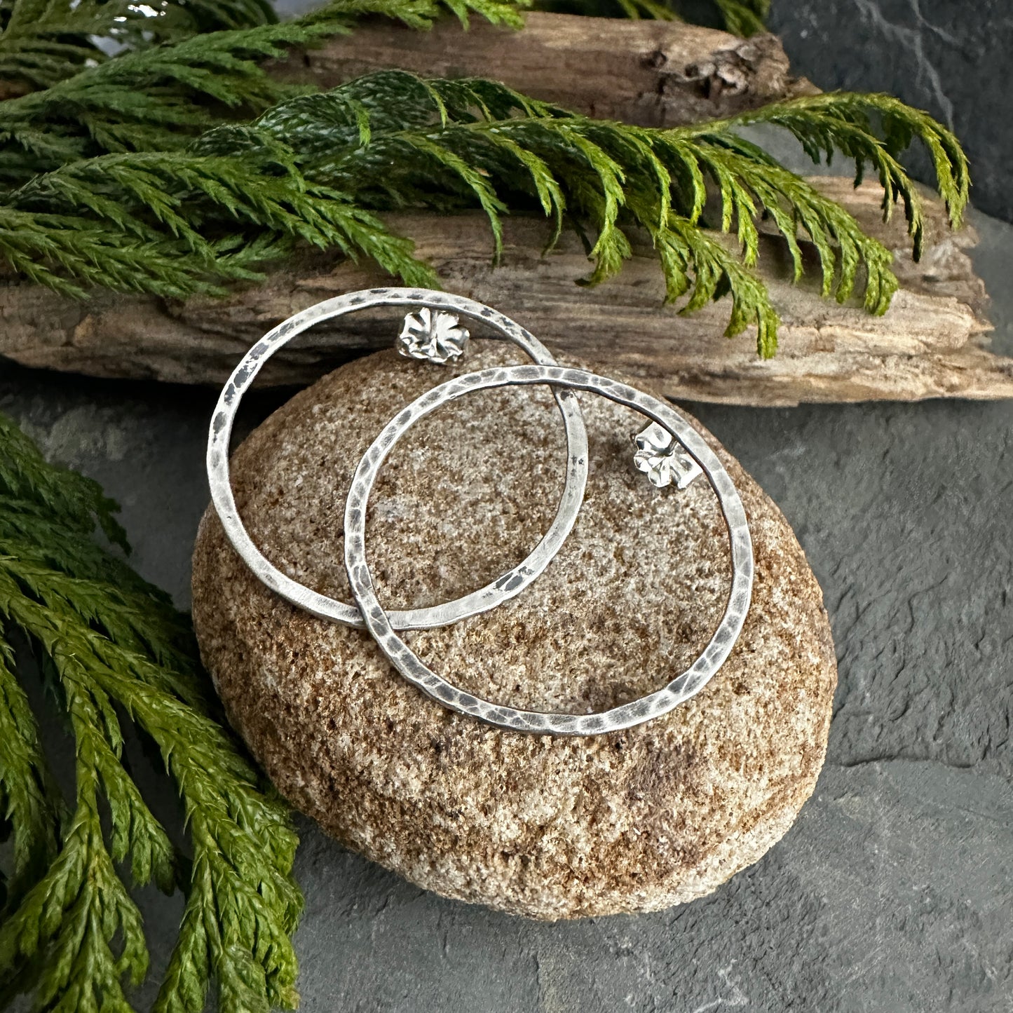 Large Forward Facing Hoops - Sterling Silver
