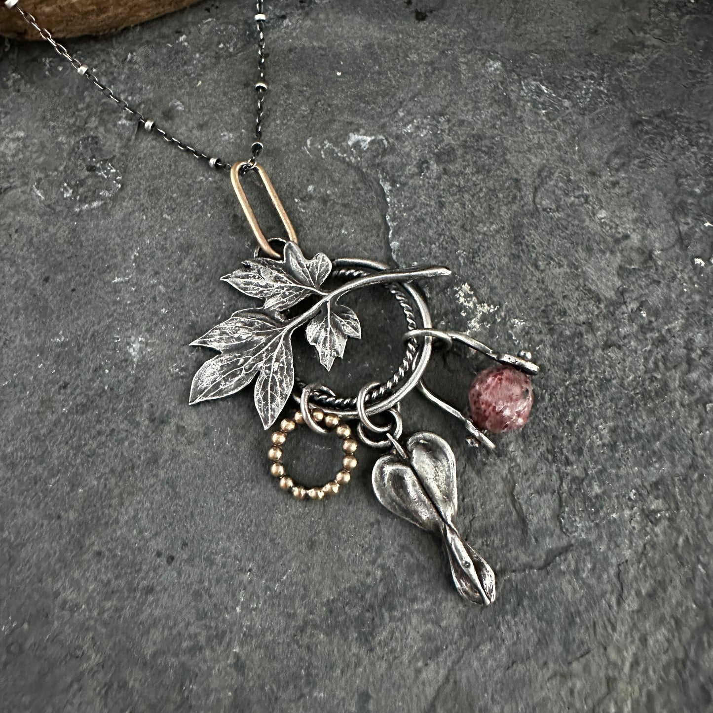 Bleeding Heart Charm Necklace