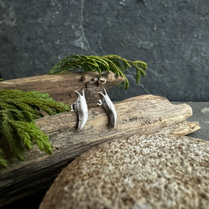 Sterling Silver Slug Post Earrings