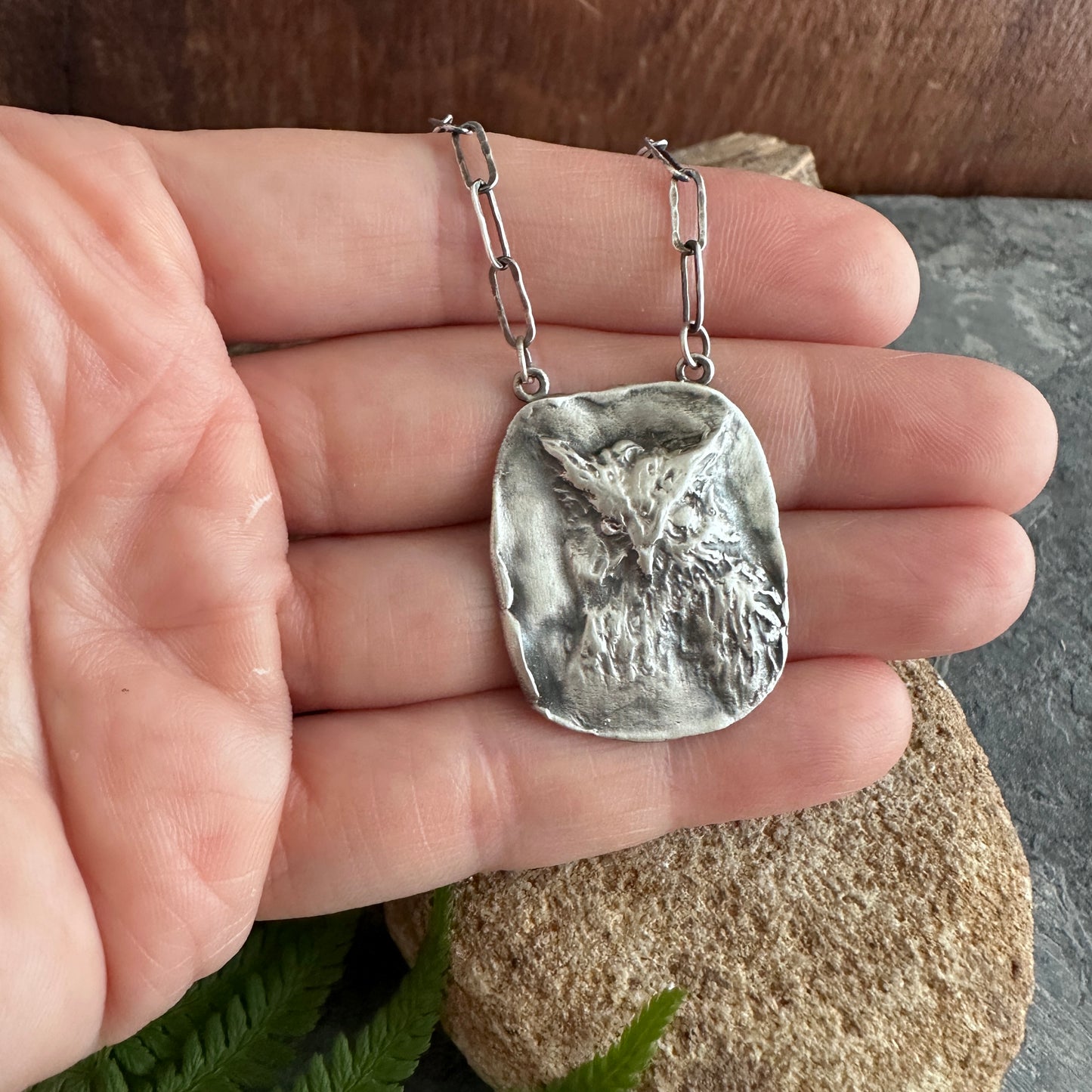 The Watcher | Sterling Silver Owl Necklace