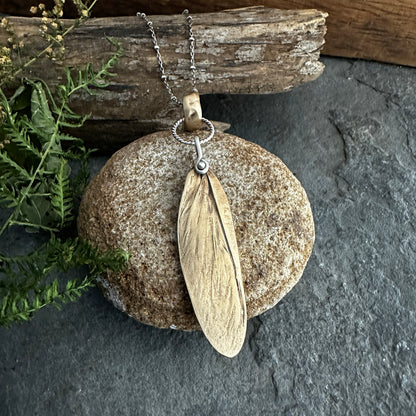 Bronze Dobsonfly Wing Necklace