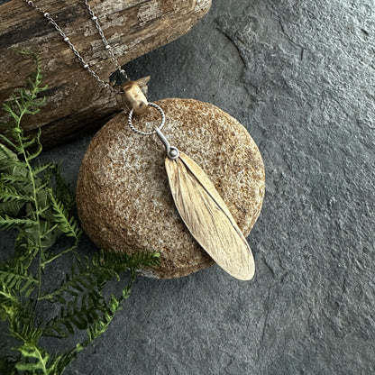 Bronze Dobsonfly Wing Necklace