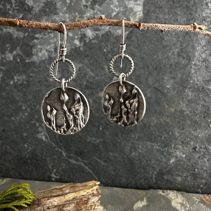 Sterling Silver Moss Spores Earrings