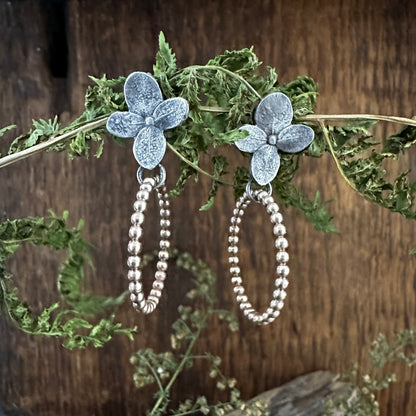 Sterling Silver Hydrangea with 14K Gold Filled Hoops