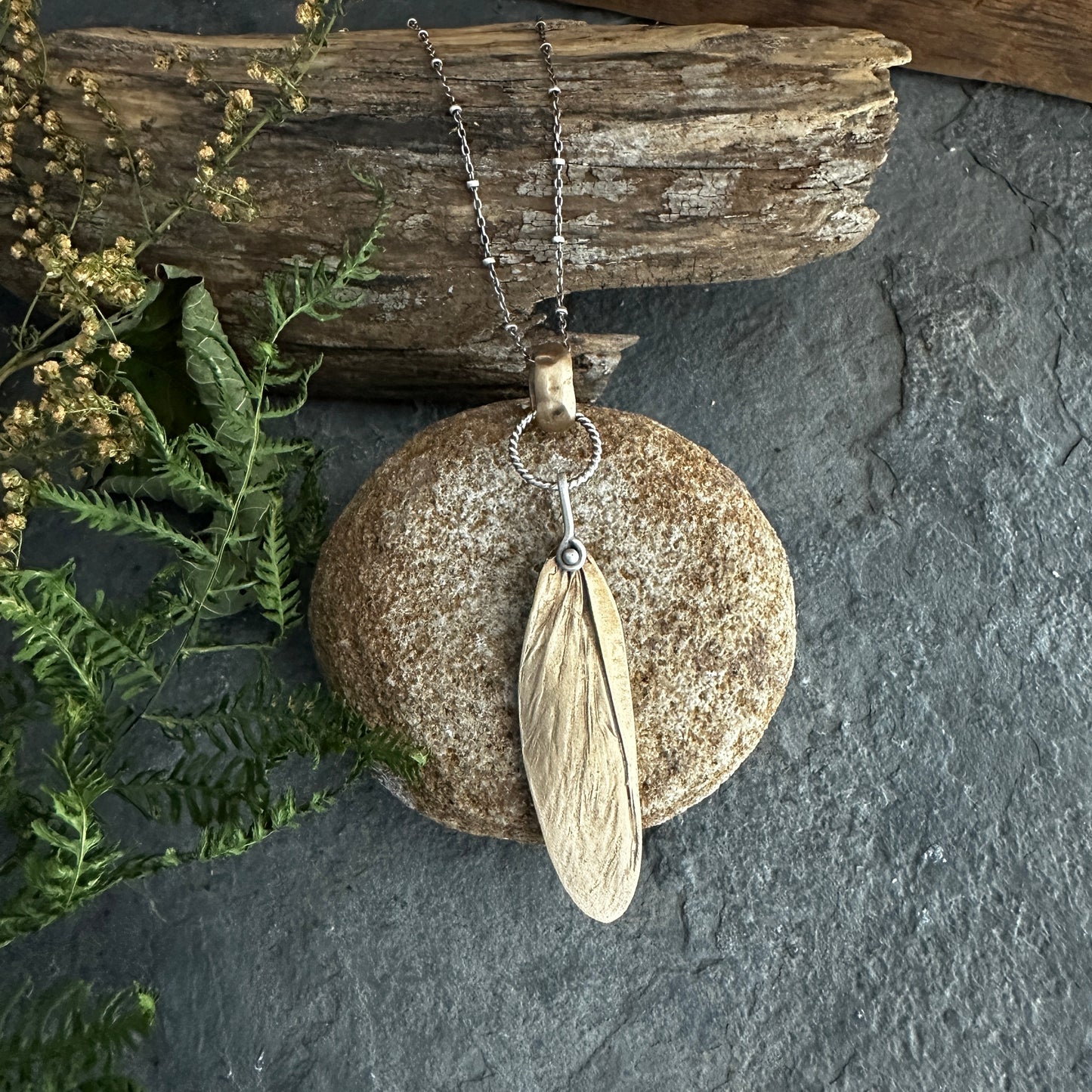 Bronze Dobsonfly Wing Necklace