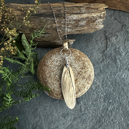 Bronze Dobsonfly Wing Necklace