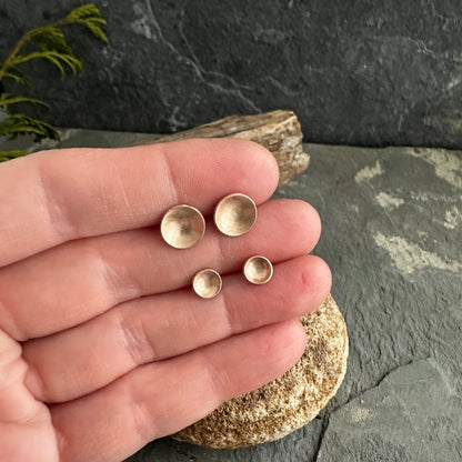 14K Gold Filled Cup Lichen Post Earrings