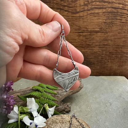 Feather Chain Dangle Earrings