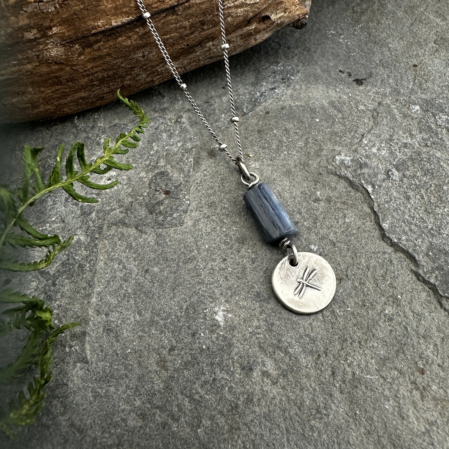 Dragonfly Necklace with Blue Kyanite