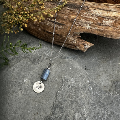 Dragonfly Necklace with Blue Kyanite
