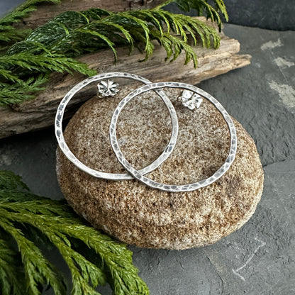 Large Forward Facing Hoops - Sterling Silver