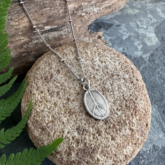 Peace Within Necklace | Sterling Silver Peace Symbol Necklace