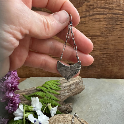 Feather Chain Dangle Earrings