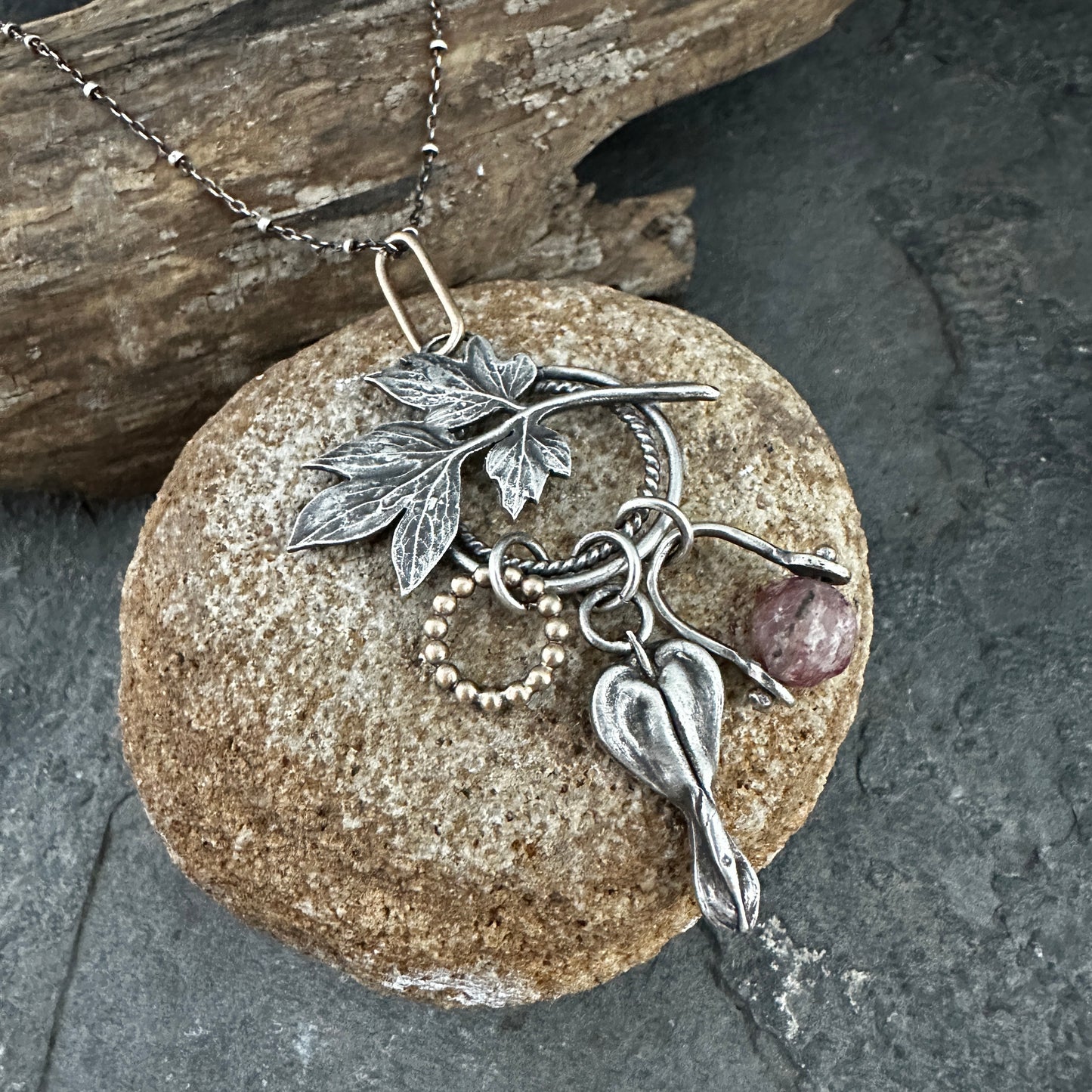 Bleeding Heart Charm Necklace