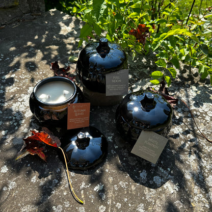 Black Glass Pumpkin Soy Candle