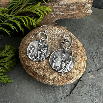Sterling Silver Moss Spores Earrings