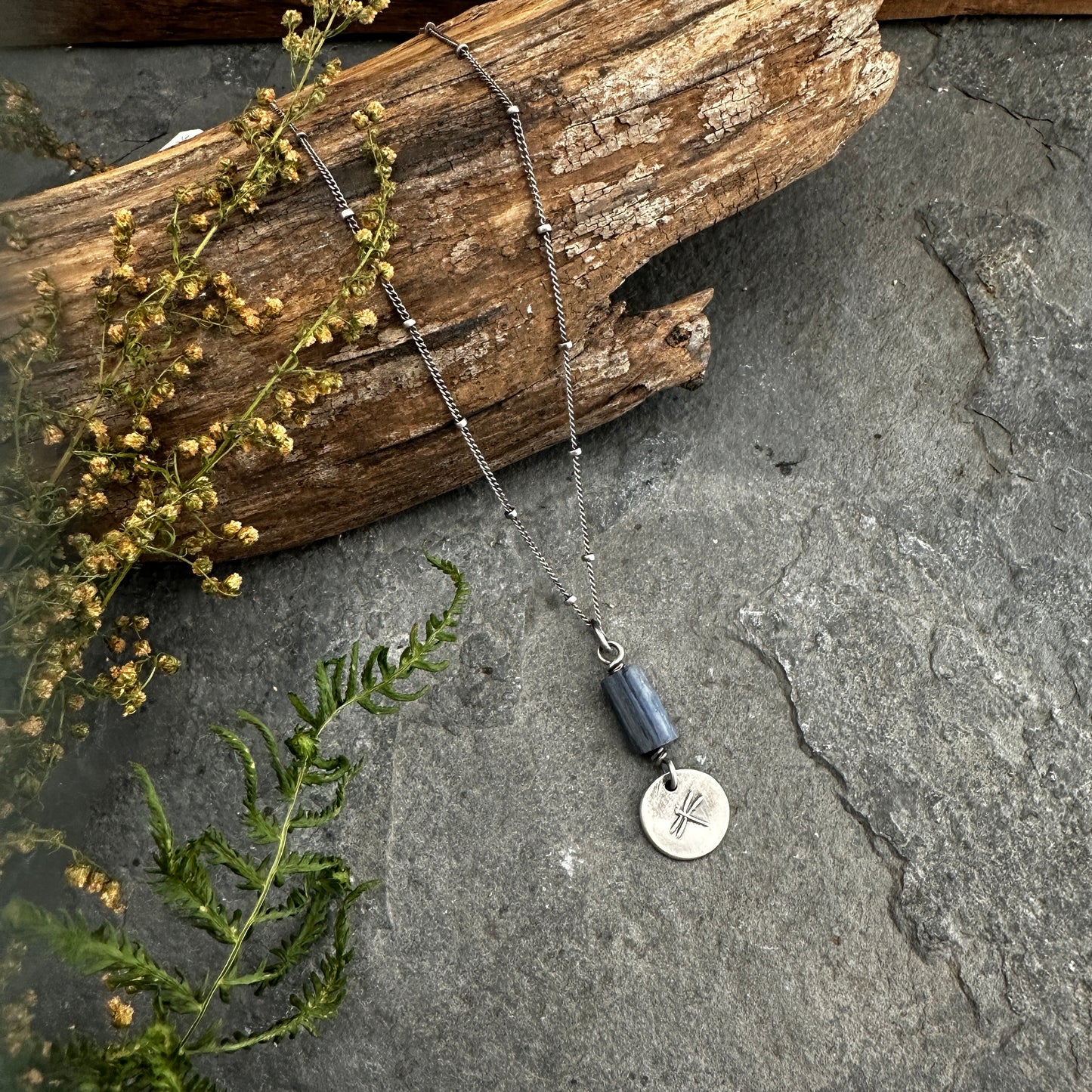 Dragonfly Necklace with Blue Kyanite