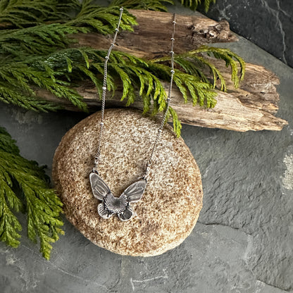 Sterling Silver Daisy Butterfly Necklace