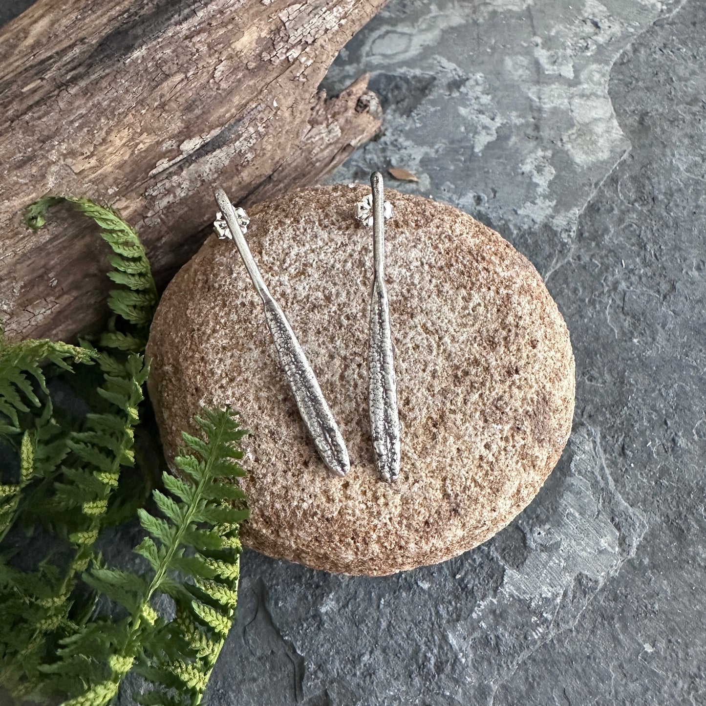 Rosemary Leaf Earrings | Sterling Silver Botanical Posts