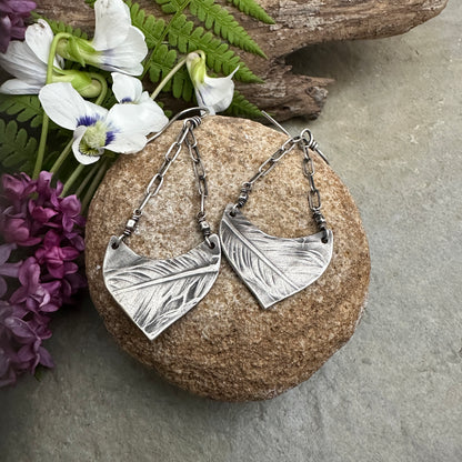 Feather Chain Dangle Earrings