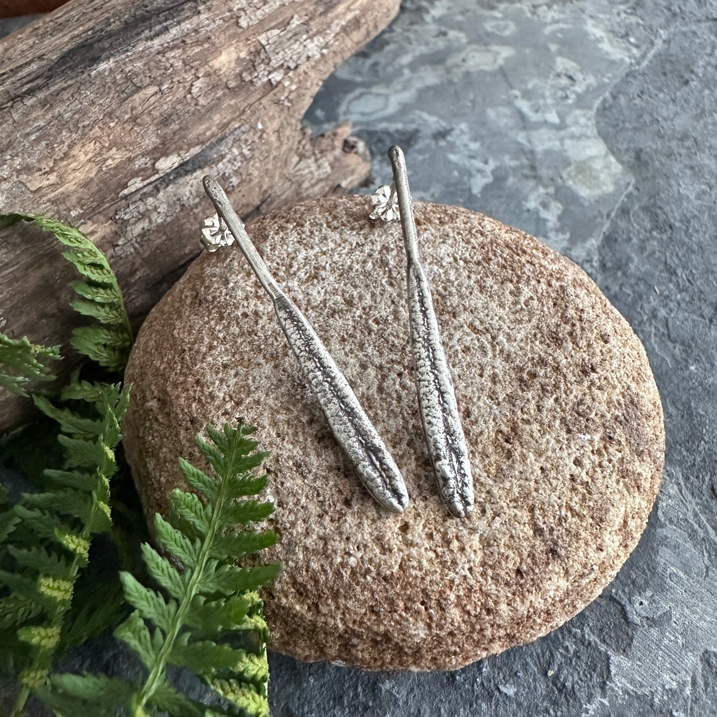 Rosemary Leaf Earrings | Sterling Silver Botanical Posts