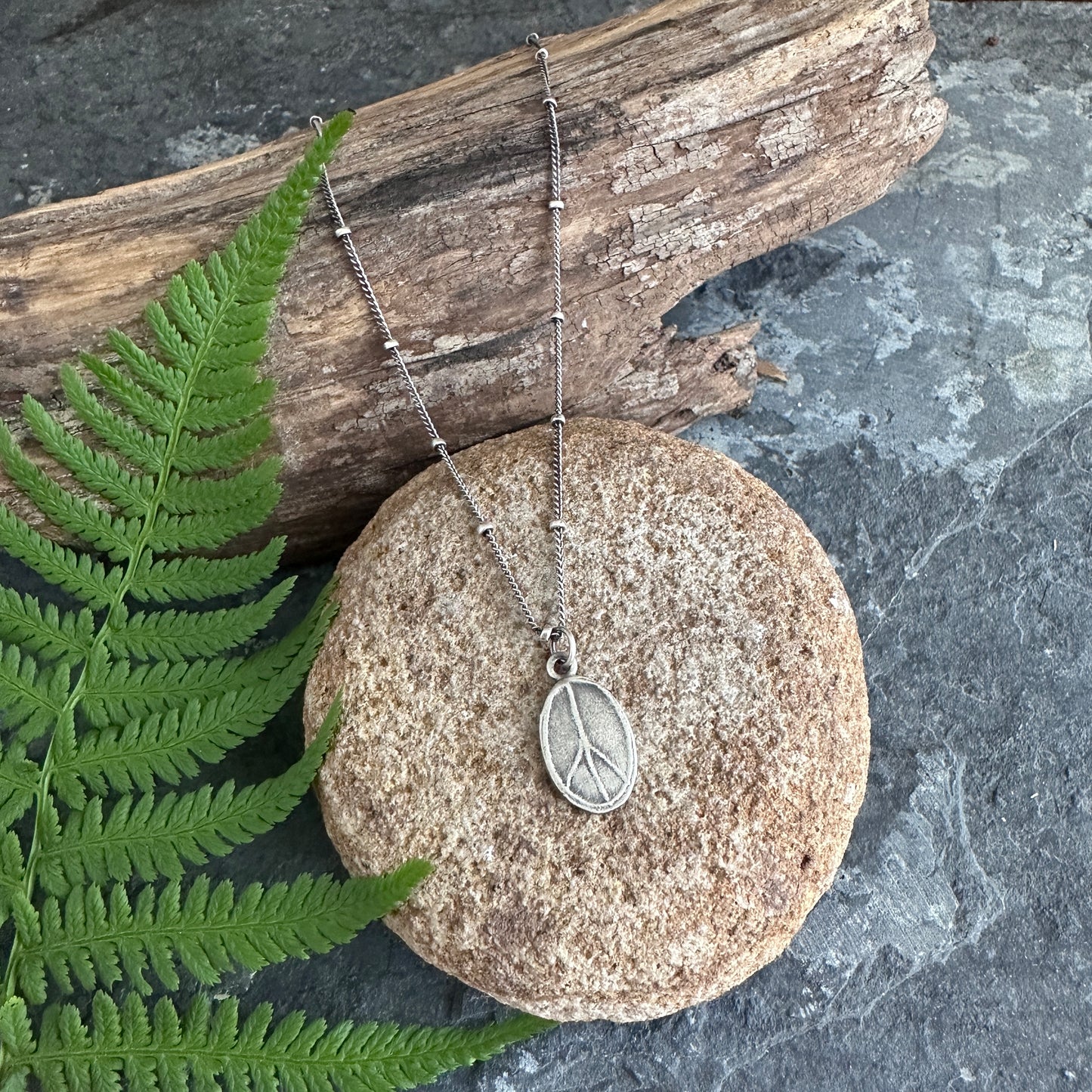 Peace Within Necklace | Sterling Silver Peace Symbol Necklace
