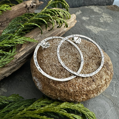 Large Forward Facing Hoops - Sterling Silver