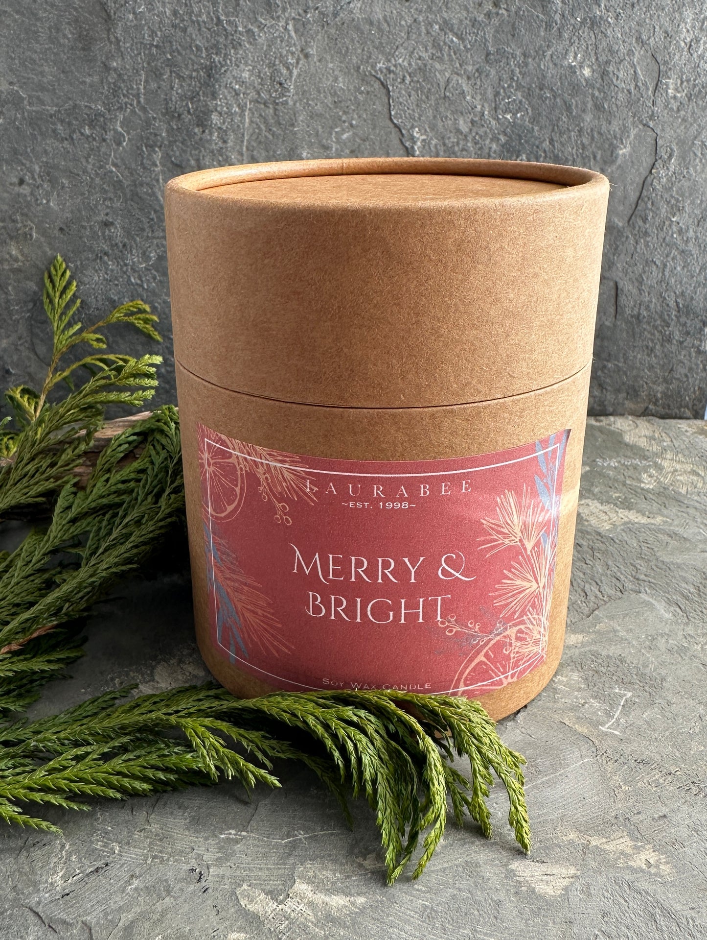 Rock Glass 100% Soy Wax Candle in Kraft Gift Tube