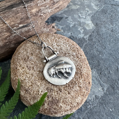 The Gatherer | Sterling Silver Honey Bee Necklace