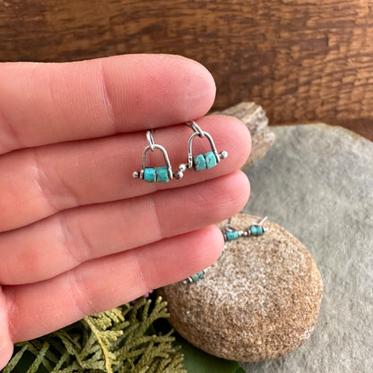 Stirrup Earrings - Turquoise