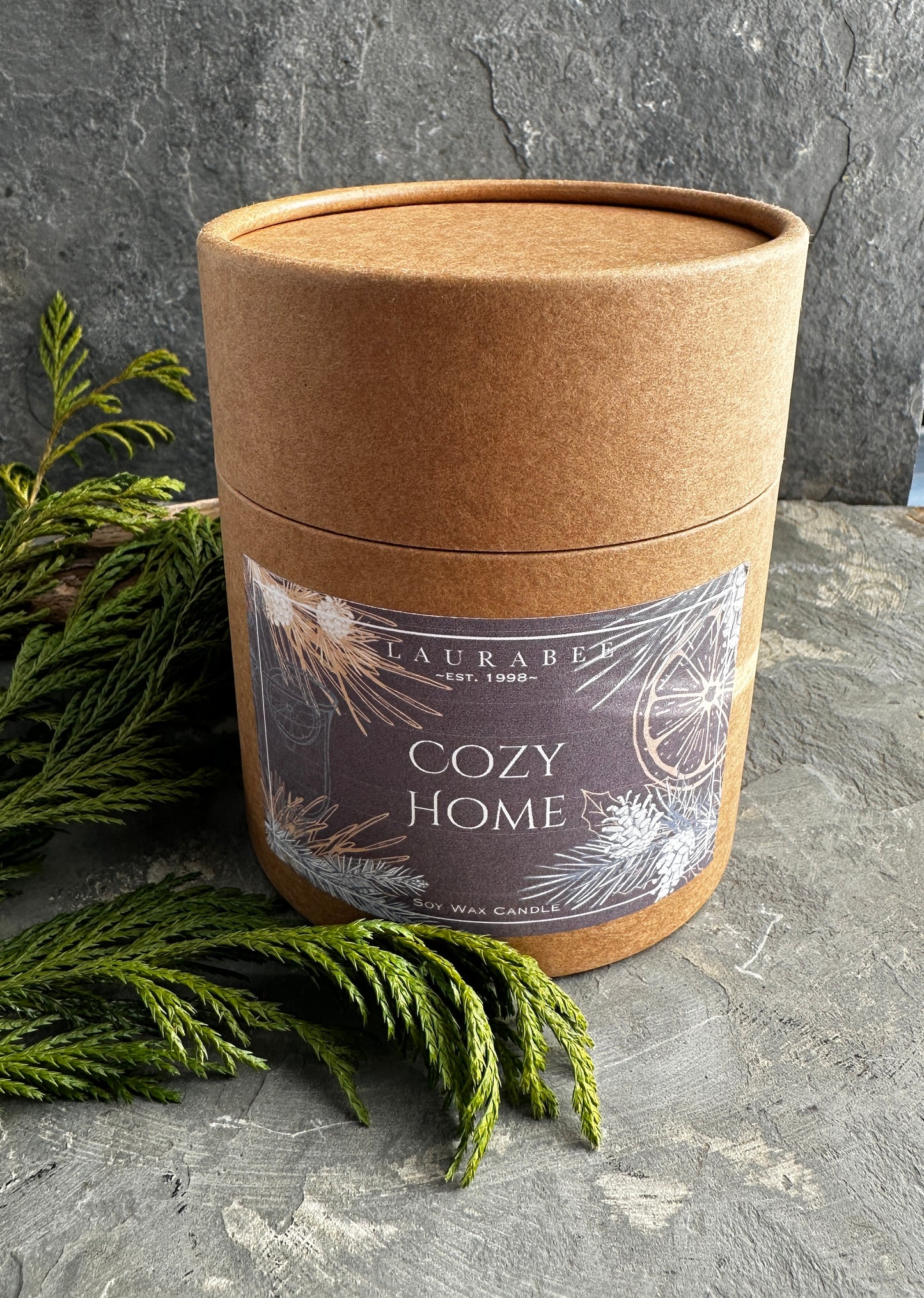 Rock Glass 100% Soy Wax Candle in Kraft Gift Tube